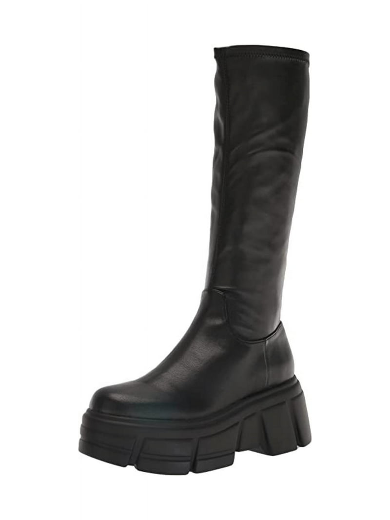 ★Steve Madden★新作★大人気★ADLER BLACK★ブーツ Steve Madden Tero Black Side Zipper Round Toe Chunky