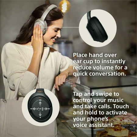 Sony - WH-1000XM3 Wireless Noise Cancelling Over-the-Ear Headphones with Google Assistant - Silver