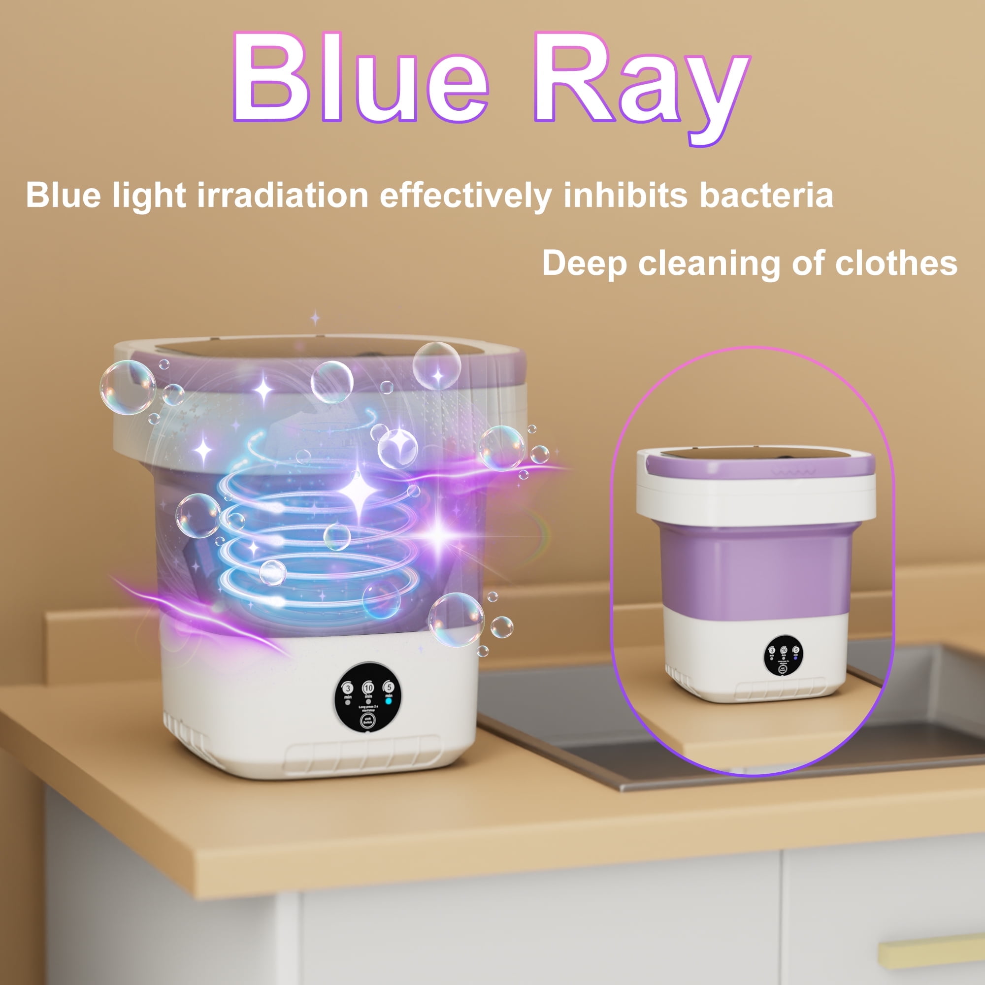 Daretodo Portable Washing Machine, 13L High-Capacity for Underwear, Baby Clothes and Socks