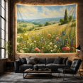 thumbnail image 6 of Rolling Hills and Wildflower Meadow Under Soft Cloudy Sky, Peaceful Rustic for Nature Lovers, Meadow Wall Art, Housewarming Gift, Tapestry Wall Hanging for Bedroom and Living Room, 6 of 7