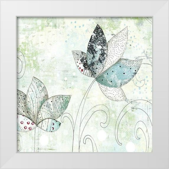 Ogren, Sarah 26x26 White Modern Wood Framed Museum Art Print Titled - Zen Floral II