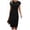 *Black, variant on Women's Short Sleeve Ruched Waist Bodycon Midi Dress,Ladies Elegant Crew Neck Sheath Dress,Stretchy Formal Work Pencil Dress For Women,Black,XS-2XL