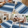thumbnail image 6 of Navy Blue Stripe Area Rugs 3x5 for Living Room, Modern Blue Ombre Vertical Striped Non Slip Washable Rug Runner, Low Pile Indoor Floor Carpet Mat Bathroom Rugs for Bedroom, Kids Room, 6 of 9