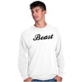 thumbnail image 4 of Beast Motivation Workout Gym Fitness Men's Big & Tall Long Sleeve Graphic Tee Brisco Brands 3X, 4 of 5