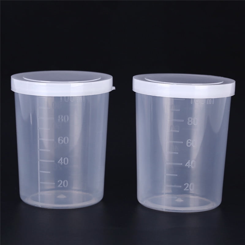 Plastic graduated laboratory bottle test measuring 100ml container cups