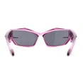 thumbnail image 4 of Unique Trendy 90s Sport Plastic Side Visor Wrap Around Sunglasses Purple - Black, 4 of 4