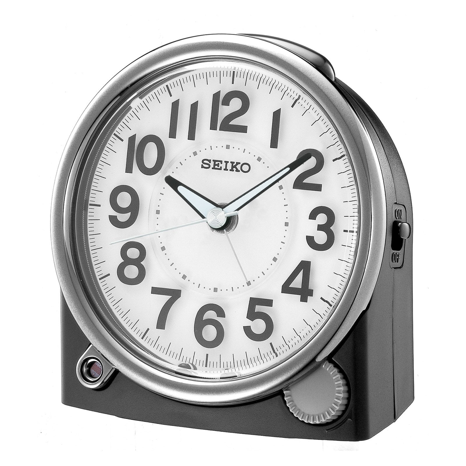 Seiko Walton Alarm Clock w/ Ascending Alarm, Snooze Black 