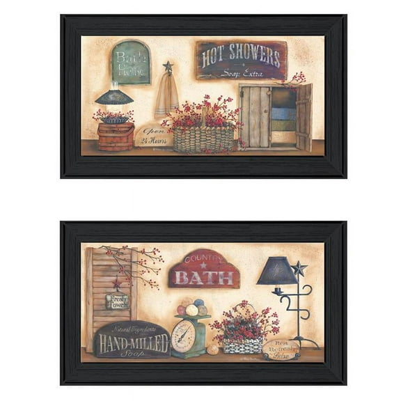 Bath Collection By Pam Britton Printed Wall Art Wood Multi-Color