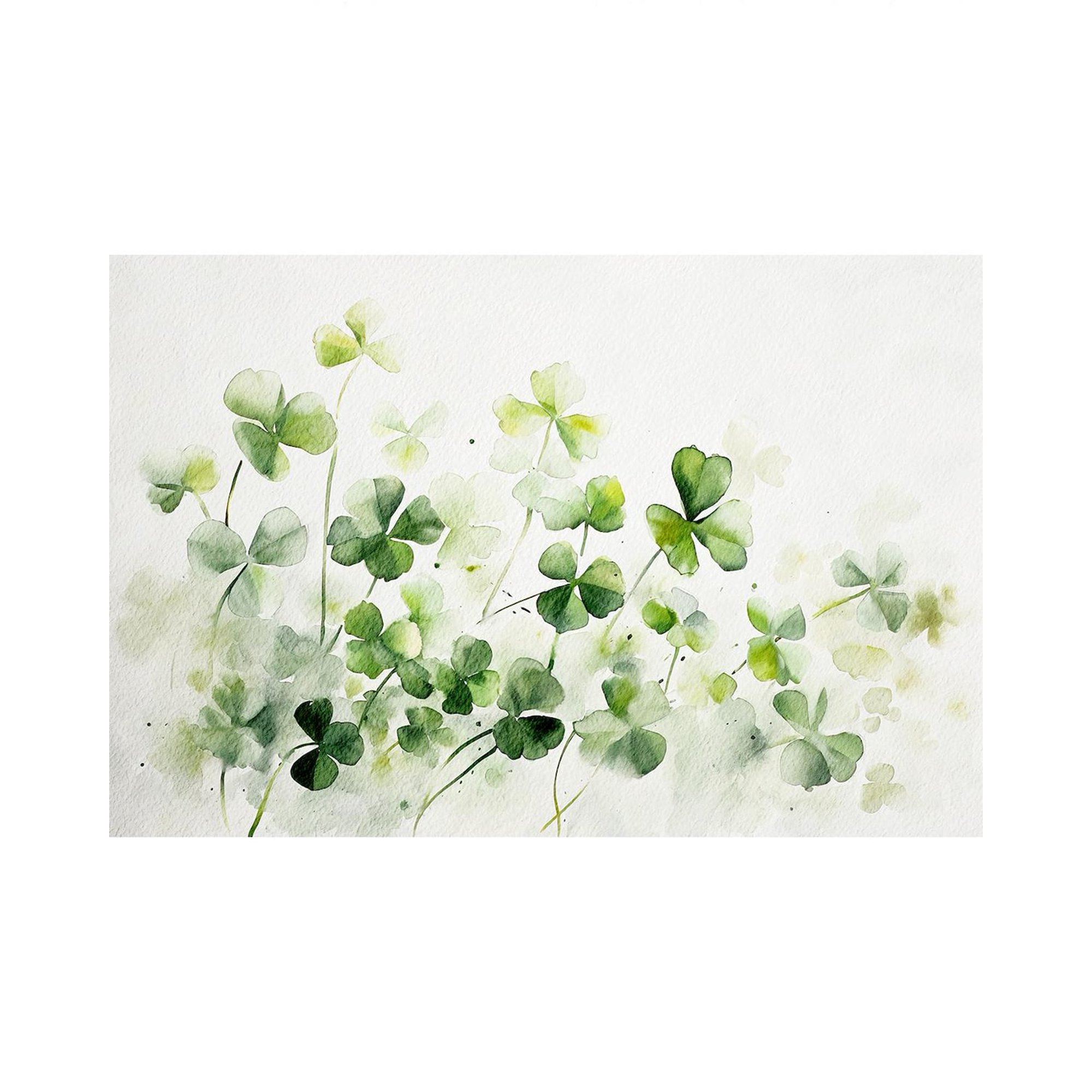 Clover Meadow Floral Art Print Neutral Green Wall Art s Gift