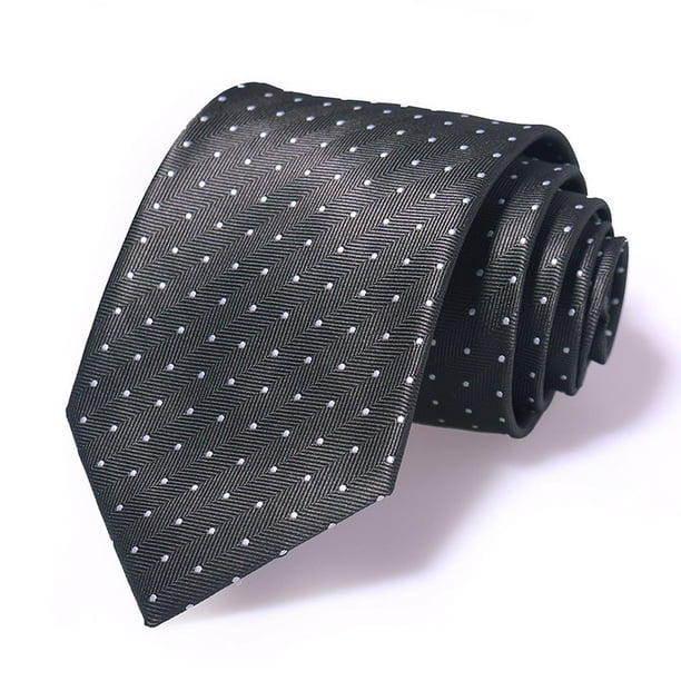 Corbata HUISHI gris para hombre, corbata de parte de boda de negocios, corbatas de punto gris de 8cm para hombre, patrón de puntos, Gravatas, accesorios de camisa de 8CM yaoshenbao CONDUJO