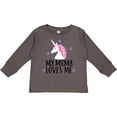 thumbnail image 3 of Inktastic My Mema Loves Me Girl Unicorn Girls Long Sleeve Toddler T-Shirt, 3 of 5