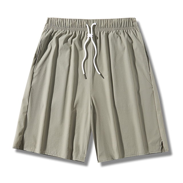 pstuiky Pantalones cortos de entrenamiento para hombre, Pantalones cortos casuales cómodos de moda para hombre, de color liso, con cintura elástica regular, para playa