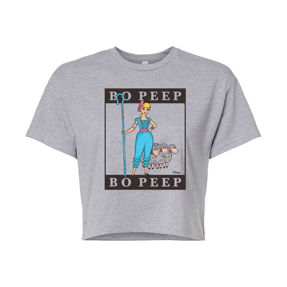 Toy Story 4 - Type Block Bo Peep - Juniors Cropped Cotton Blend T-Shirt