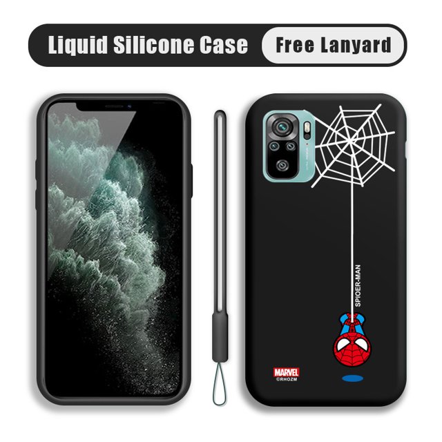 Funda blanda para Xiaomi Redmi Note 10 4G 10s Note 9S 9 Pro 9T silicona líquida dibujos animados Spiderman Spider Man funda de teléfono cubierta completa a prueba de golpes