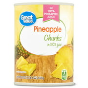 Great Value Canned Pineapple Chunks in 100% Pineapple Juice, 20 oz