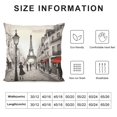 thumbnail image 5 of COMIO  Paris Throw Pillow Cover  Eiffel Tower Old French Street Pedestrians Stores Trees Rectangle Pillow Cases Home Decorative  Cushion Cover for Bed Sofa Gray White, 5 of 5