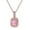 Pink, variant on Sparkling Cubic Zirconia Square Cut Pendant Necklace Birthstone Rose Gold Plated Necklace Jewelry for Women or Teens