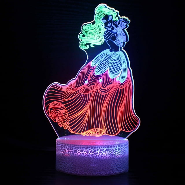 Luz nocturna LED 3D que cambia de color para niños Belles