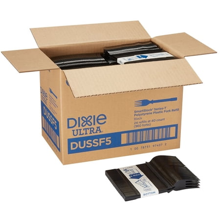 Smartstock Fork - 960/carton - Fork - 40 X Fork - Disposable - Polystyrene - Black