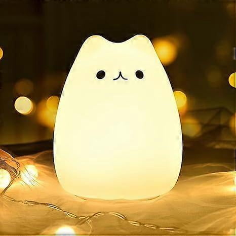 CUTE KITTY NIGHT LIGHT, GoLine Gifts for Women Teen Girls Baby,Night Lights for Kids Bedroom, Cute Christmas Kitty Silicone Nightlights for Children T