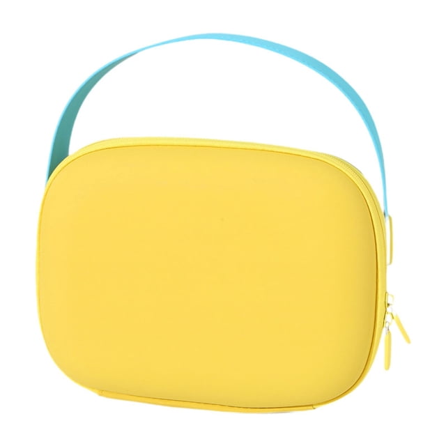 Bolsa de maquillaje bonita, impermeable, con cremallera, para mujer Amarillo