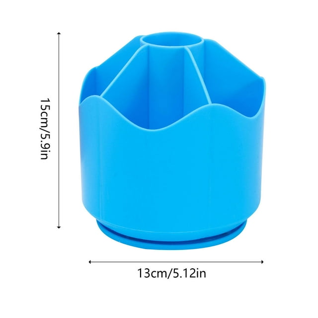 Table with Storage,Pencils for School Pencil Case on Rotating Table - 6 Compartment Pencil Case for School Office, Cosmetic Storage School Pencil Case,Cosmetic Storage Box