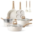 thumbnail image 1 of Juego de utensilios de cocina CAROTE White Granite Induction, 11 piezas, antiadherentes, 1 of 8