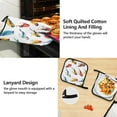 thumbnail image 4 of Various Color Birds 5 Pcs Kitchen Set Heat Resistant Oven Mitts and Non-Slip Pot Holders with Adjustable Cooking Apron, 4 of 6