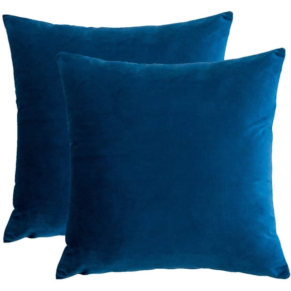 Velvet Decorative Throw Pillow Covers Cushion Cover Pillow Case for Sofa Couch Bed Chair,Soft Square Royal Blue Throw Pillows 18x18 Inch,Set of 2