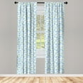 thumbnail image 3 of Ambesonne Flower Curtains, Botanical Spring Vibe, Pair of 28"x84", Pale Green and Pale Blue, 3 of 5