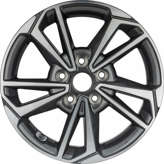 16x6.5 inch New Alloy Rim for 2022-2024 Kia Forte Machined Face with Painted Grey Pockets