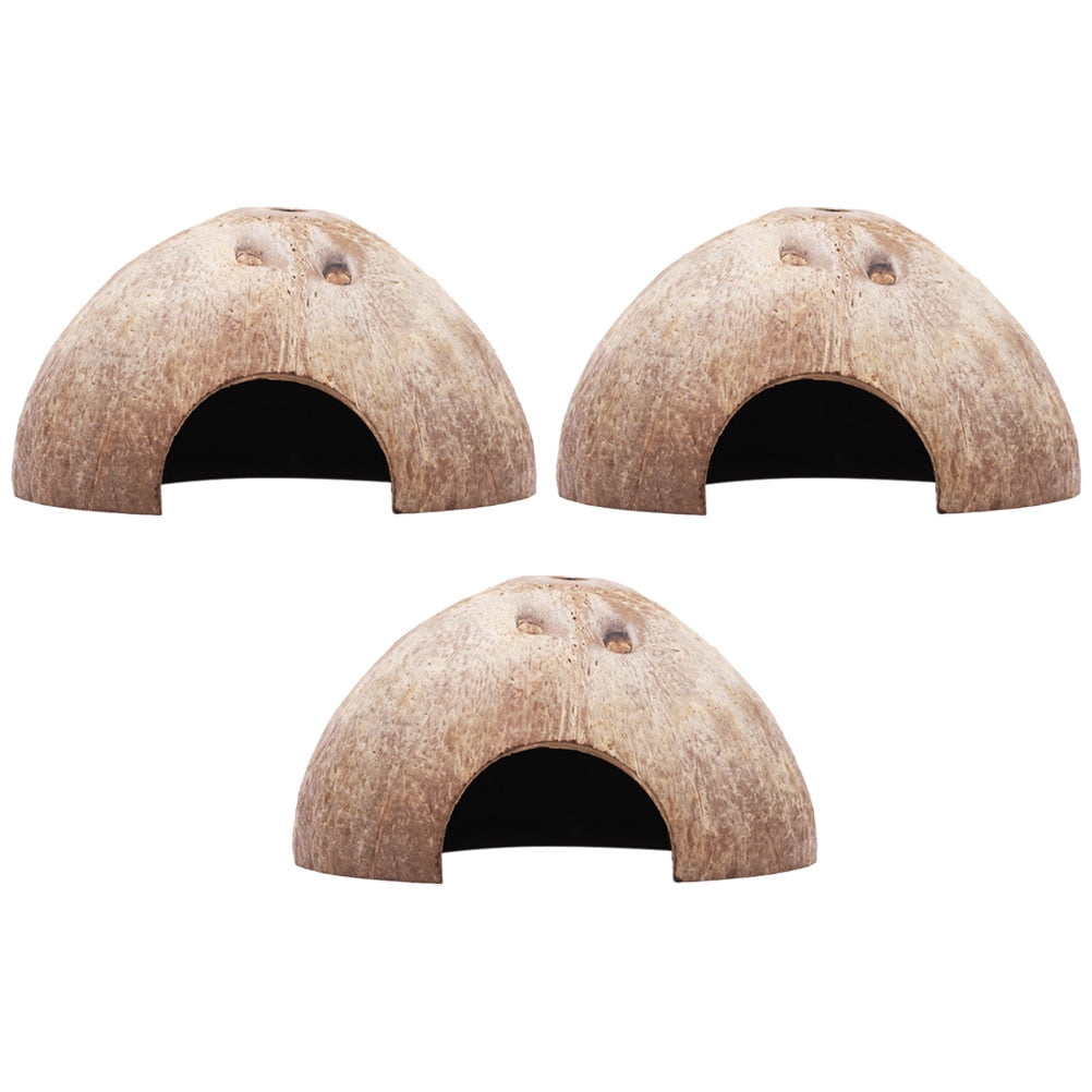 LULULION Small Animal Hideout Cave Hamster Cave Multi Coconut Shell 3pcs