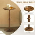 thumbnail image 3 of Modern Round End Table with Fluted Wood Leg, Rustic Brown Small Side Table for Small Spaces, 3 of 7