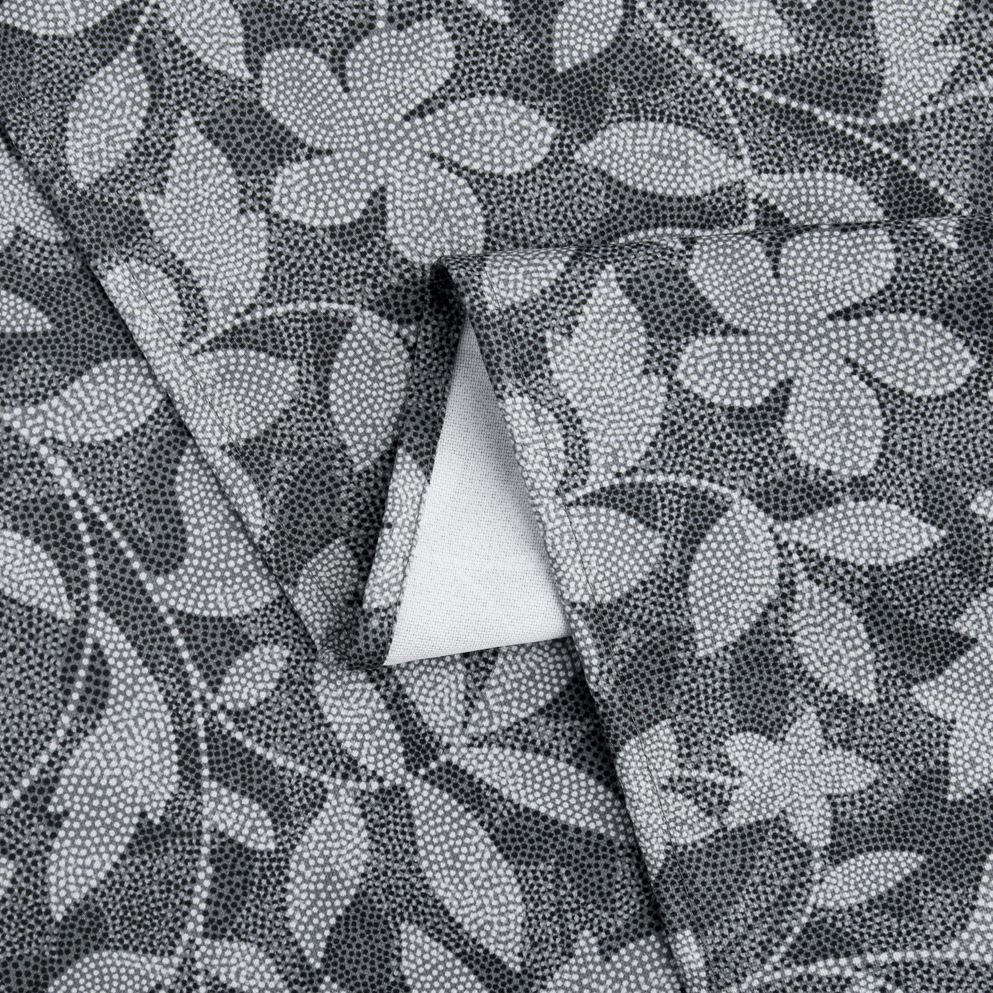 Mainstays Dot Botanical Fabric Tablecloth, Black, 60"x84"