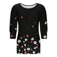 thumbnail image 5 of Fewfanhot 3/4 Sleeve Tops for Women Fashion Tops T-Shirts Cute Crewneck Basic Business Tees Blouses, 5 of 7