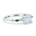 thumbnail image 2 of Vintage Style Round Wedding Ring Marquise Simulated 925 Sterling Silver Size 6, 2 of 5