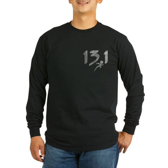 CafePress - Silver 13.1 Half Marathon Long Sleeve Dark T Shirt - Long Sleeve Dark T-Shirt