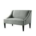 thumbnail image 4 of Inspired Home Rayna Light Grey Linen Bench - Upholstered | Swoop Arm, 4 of 11