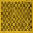 thumbnail image 1 of Ahgly Company Machine Washable Indoor Square Abstract Yellow Modern Area Rugs, 7' Square, 1 of 4