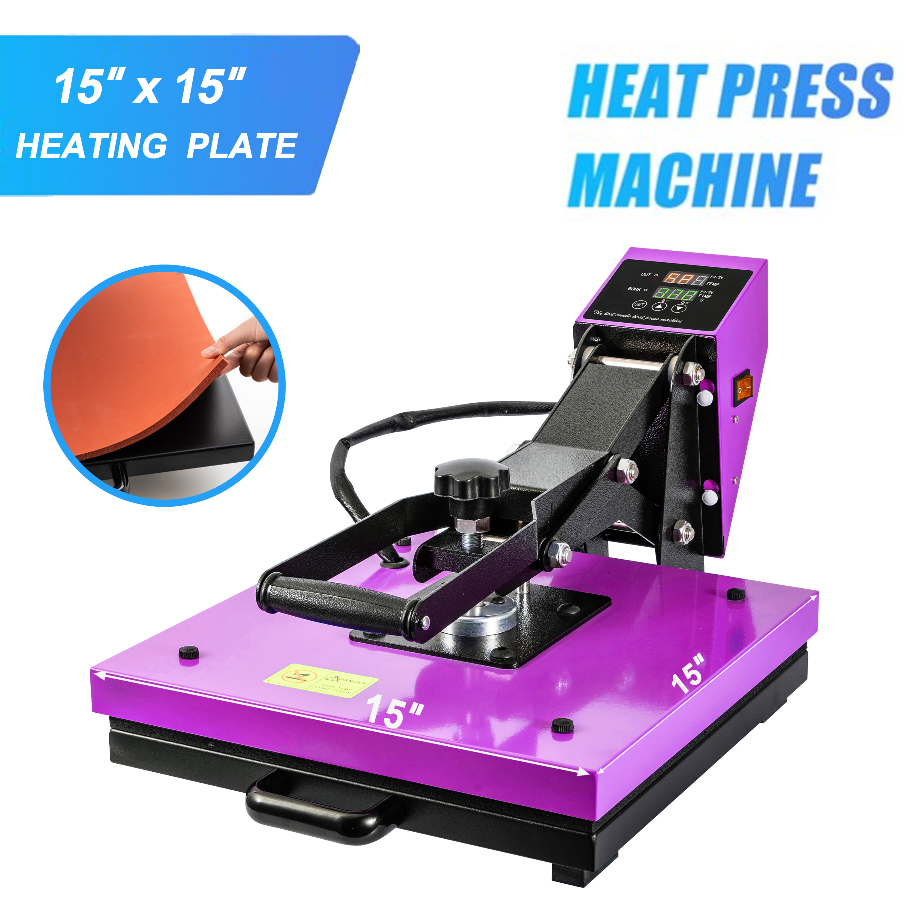 Aukfa 15x15 Heat Press Machine for T Shirts - Digital LED Timer