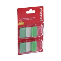 Universal UNV99003 Page Flags - Green (50 Flags/Dispenser, 2 Dispensers/Pack)
