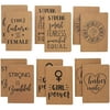 12 Pack Feminist Kraft Paper Journal with Lined Pages, 40 Sheets Each (4 x 5.7 In)