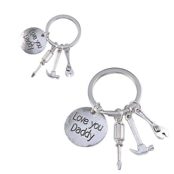 Father S Day Key Chain Dad Keychain from Kids Screwdriver Wrench Hammer for Gifts Days Fathers Father's Birthday Car