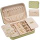 thumbnail image 1 of Caja Portable para Joyas, Bolsa Multifuncional de Joyería Estuche Joyero Organizador con Espejo para Anillos Aretes Collares Pendientes -M,Verde, 1 of 8