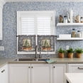 thumbnail image 4 of Christmas Grey Kitchen Curtains and Valances Set, Rod Pocket Curtains Tier Farmhouse Window Curtains 24 Inch Length, Winter Pine Tree Snowflake Ball 3 Piece Kitchen Curtains Set, 4 of 6