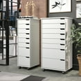 thumbnail image 6 of Jela Euro Solid Wood 6+2 Drawer Narrow Roll Cart in White, 6 of 7