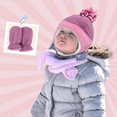 thumbnail image 4 of American Trends Baby Boy Winter Hat and Mitten Set Baby Girl Hats Toddler Winter Hat Sherpa Lined Fleece Earflap Beanie for Girls Boys Light Pink L, 4 of 6