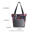 thumbnail image 4 of Vsdgher Dancing Skeletons Floral Garden print Reusable Shopping Grocery Bags for Women Shopping with Pouch Foldable Pouch Lightweight Polyester Fabric, 4 of 6