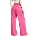 thumbnail image 6 of Cethrio Girls Sweatpants, Open Bottom Printed Fleece-lined Elastic Waist Straight-leg Pants Hot Pink Size 11-12 T, 6 of 6