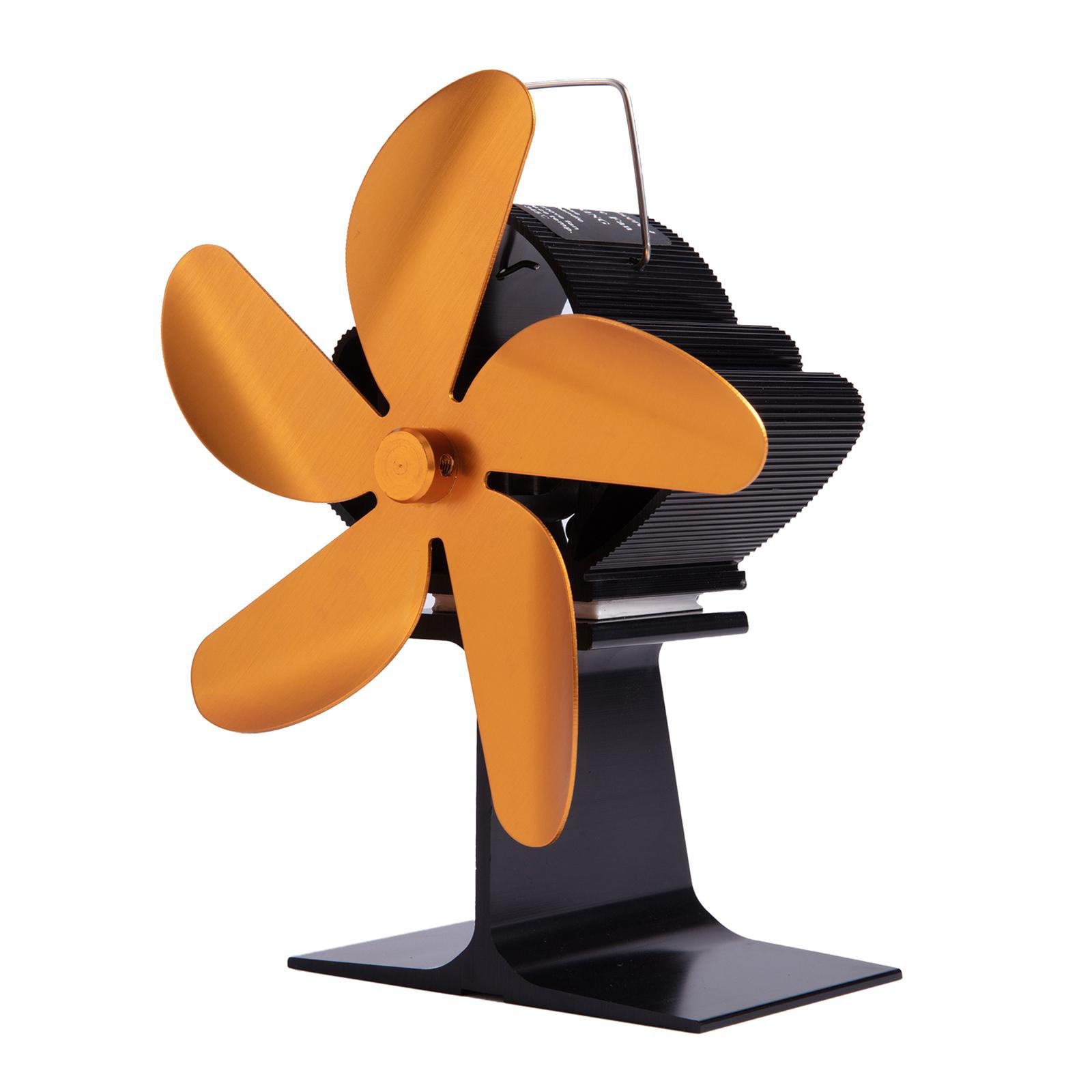 Black Eco Friendly 4-Blade Heat Powered Wood Stove FanTop Quiet Fan for Heaters 